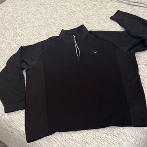 Callaway Black Ribbed Quarter-Zip Jacket